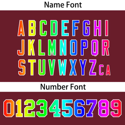 Custom Crimson Personalized Rainbow Color Font Team Pullover Sweatshirt Hoodie