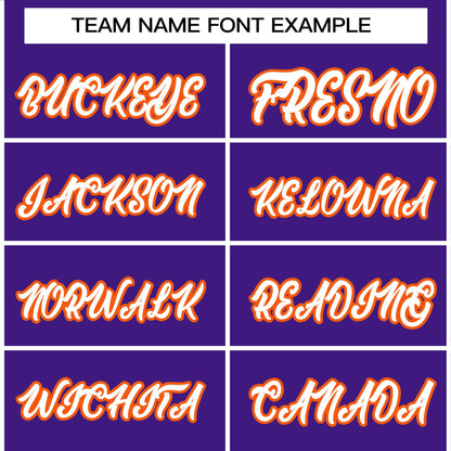 Custom Purple White-Orange Raglan Sleeves Pullover Personalized Sweatshirt Hoodie