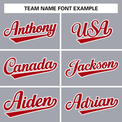 Custom Gray Red-White Raglan Sleeves Pullover Personalized Team Sweatshirt Hoodie