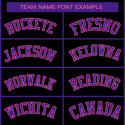 Custom Stitched Black Purple Raglan Sleeves Sports Full-Zip Sweatshirt Hoodie