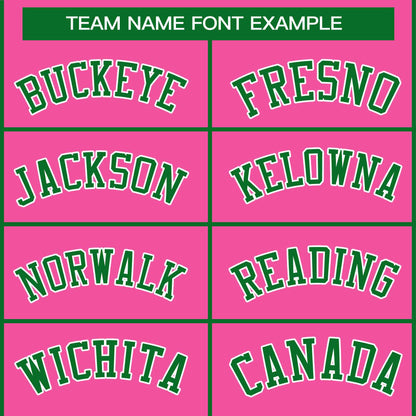 Custom Stitched Pink Kelly Green Raglan Sleeves Sports Full-Zip Sweatshirt Hoodie