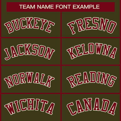 Custom Stitched Olive Crimson Raglan Sleeves Sports Full-Zip Sweatshirt Hoodie
