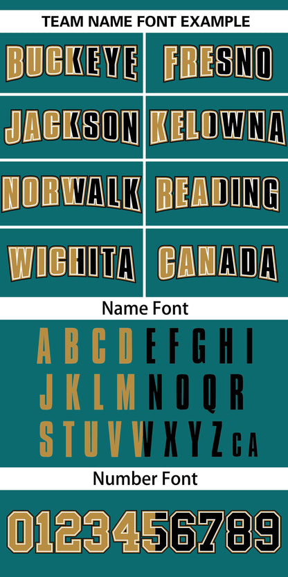Custom Stitched Aqua Black-Old Gold Cotton Pullover Sweatshirt Hoodie