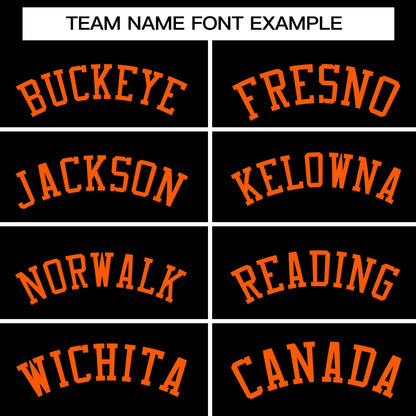 Custom Stitched Black Orange Sports Full-Zip Sweatshirt Hoodie