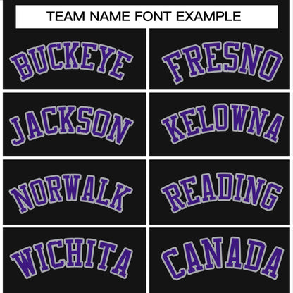 Custom Stitched Black Purple Raglan Sleeves Sports Pullover Sweatshirt Hoodie For Women