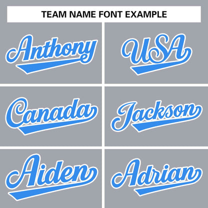 Custom Stitched Gray Powder Blue Raglan Sleeves Sports Pullover Sweatshirt Hoodie For Men
