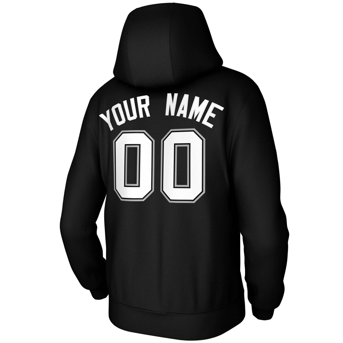 Custom Black White-Black-Gray Classic Style Sweatshirts Uniform Pullover Hoodie