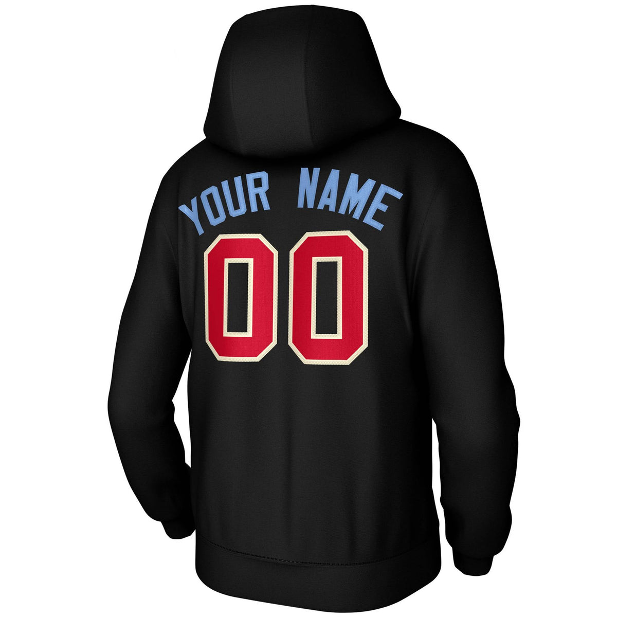 Custom Black-Light Blue Classic Style Sweatshirts Uniform Pullover Hoodie