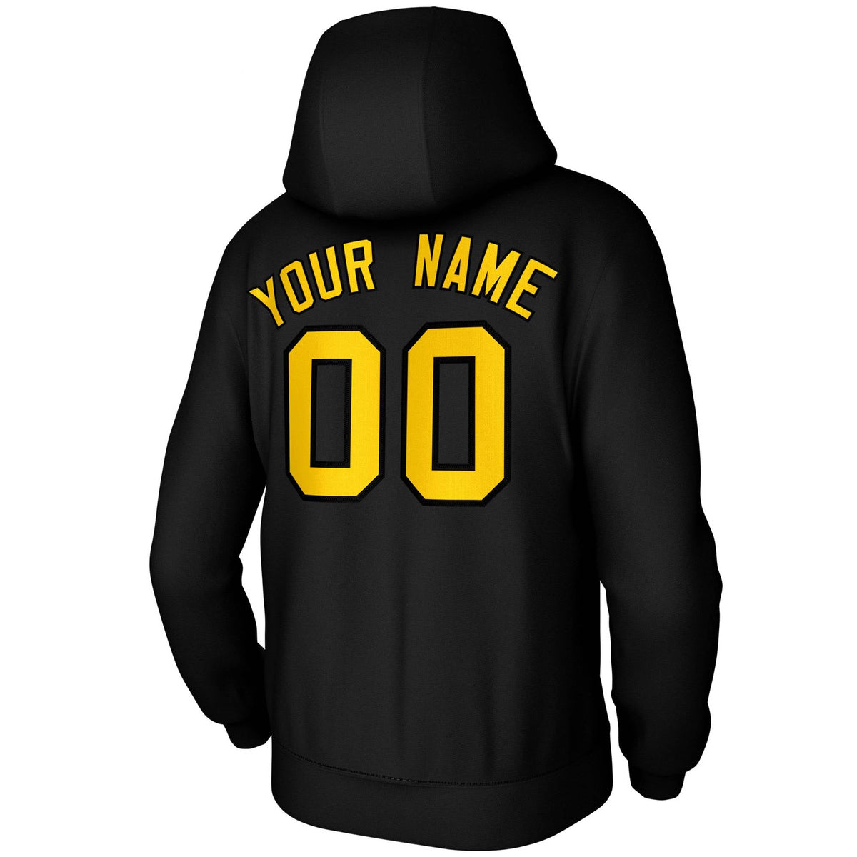 Custom Black Yellow-Black Classic Style Sports Uniform Pullover Hoodie