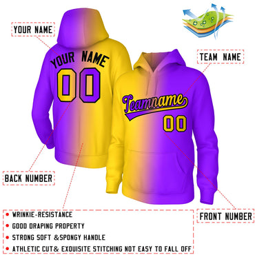 Custom Stitched Purple Gradient Fashion Pullover Sweatshirt Hoodie