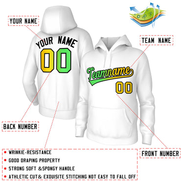 Custom Stitched White Gradient Fashion Sports Pullover Sweatshirt Hoodie