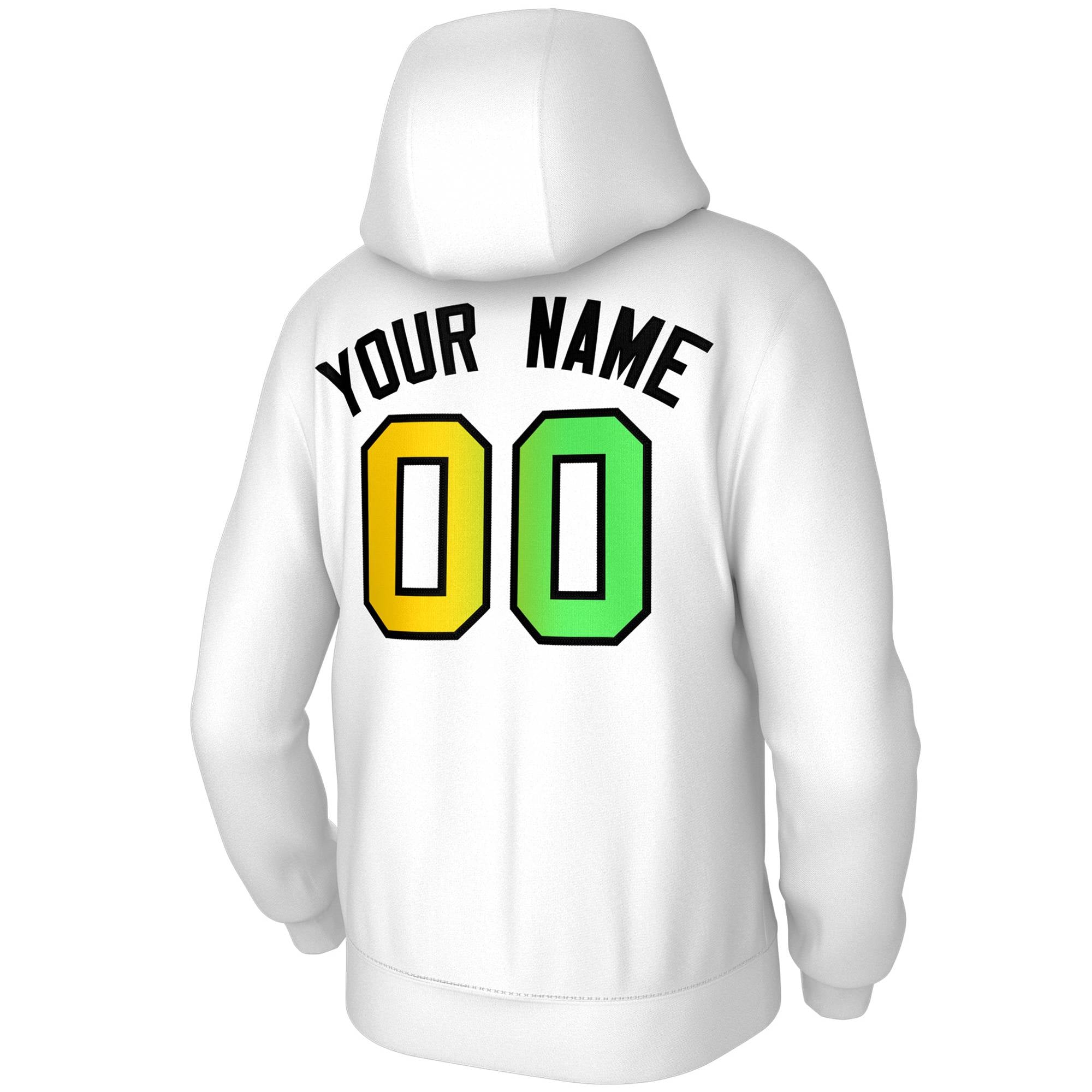 Custom Stitched White Gradient Fashion Sports Pullover Sweatshirt Hoodie