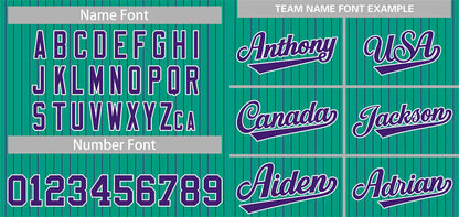 Custom Teal Purple-White Stripe Fashion Authentic Baseball Jersey
