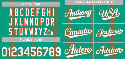 Custom Teal White-Orange Stripe Fashion Authentic Baseball Jersey