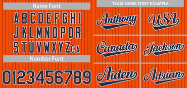 Custom Orange Navy-White Stripe Fashion Authentic Baseball Jersey