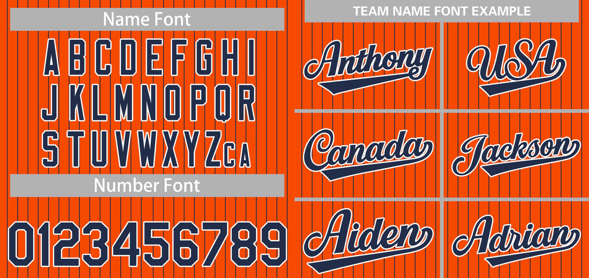 Custom Orange Navy-White Stripe Fashion Authentic Baseball Jersey