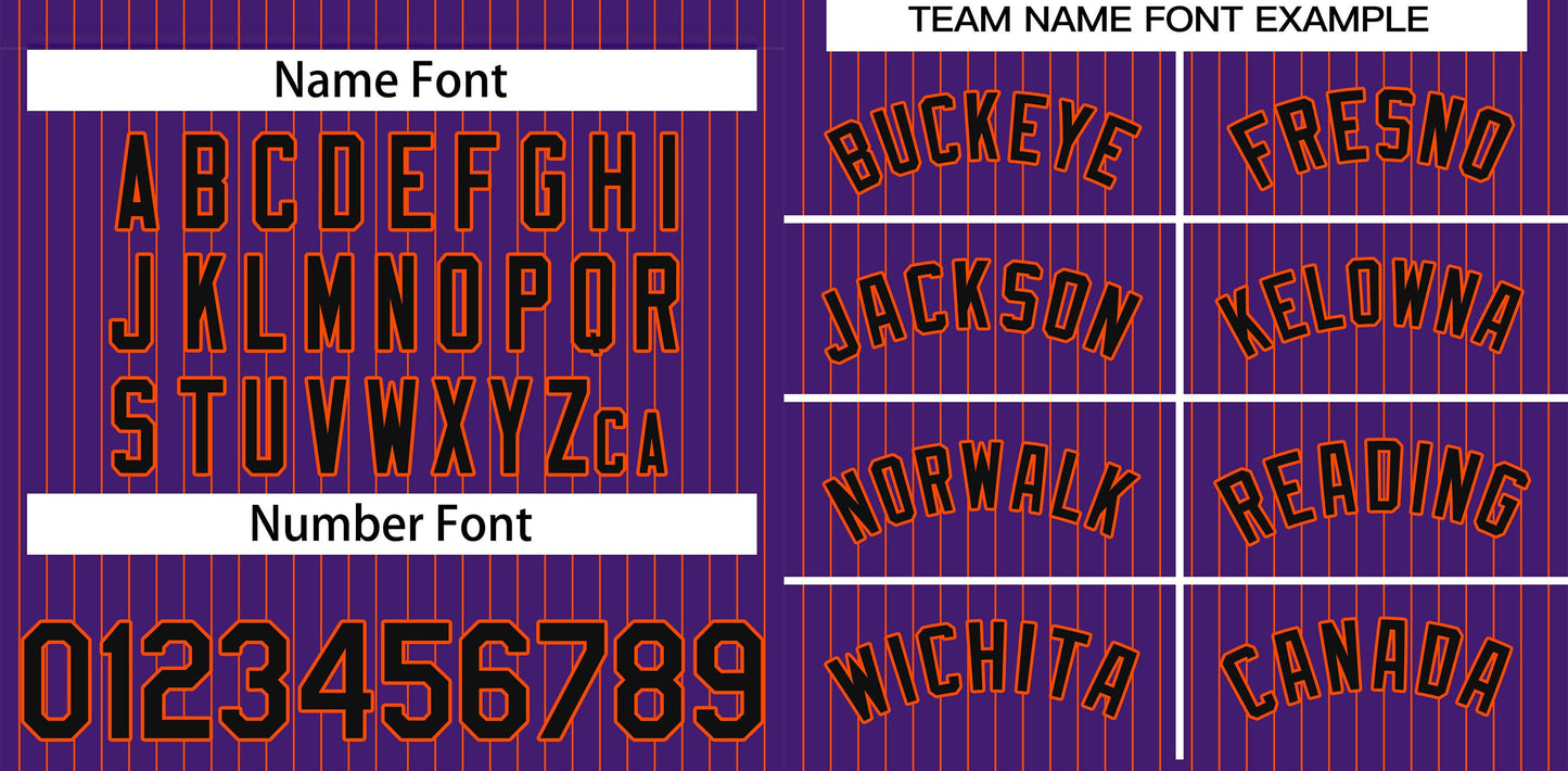 Custom Purple Black-Orange Stripe Fashion Authentic Baseball Jersey