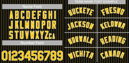 Custom Black Gold-White Stripe Fashion Authentic Baseball Jersey