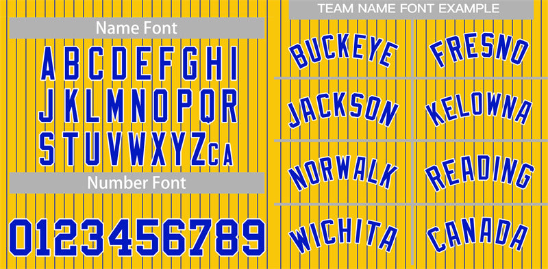 Custom Yellow Royal-White Stripe Fashion Authentic Baseball Jersey