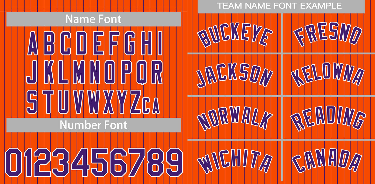 Custom Orange Purple-White Stripe Fashion Authentic Baseball Jersey