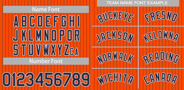 Custom Orange Navy-White Stripe Fashion Authentic Baseball Jersey