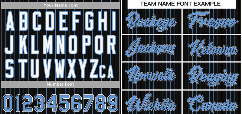Custom Black Light Blue-White Stripe Fashion Authentic Baseball Jersey