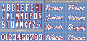 Custom Light Blue White-Crimson Stripe Fashion Authentic Baseball Jersey