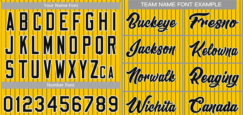 Custom Yellow Black-White Stripe Fashion Authentic Baseball Jersey