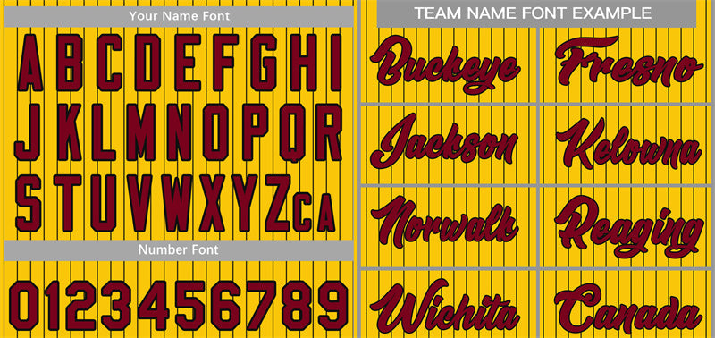 Custom Yellow Crimson-Black Stripe Fashion Authentic Baseball Jersey