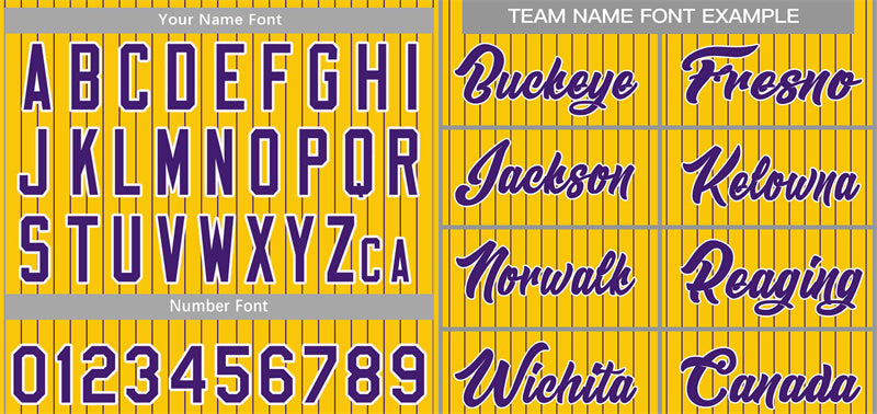 Custom Yellow Purple-White Stripe Fashion Authentic Baseball Jersey