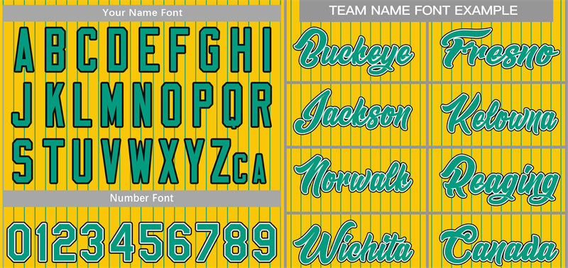 Custom Yellow Teal-Black Stripe Fashion Authentic Baseball Jersey