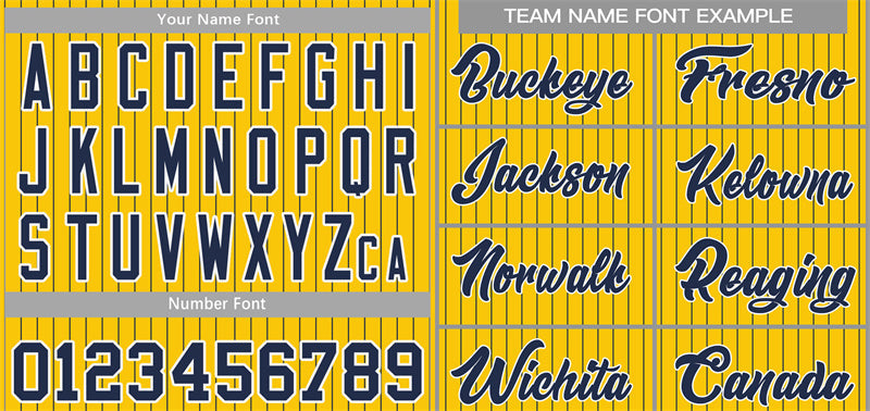 Custom Yellow Navy-White Stripe Fashion Authentic Baseball Jersey