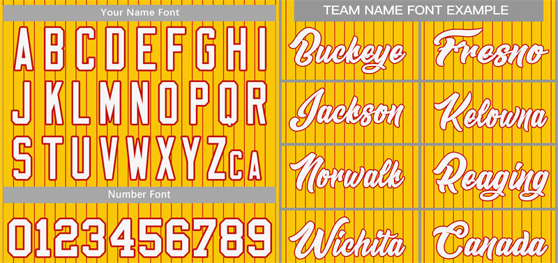 Custom Yellow White-Red Stripe Fashion Authentic Baseball Jersey