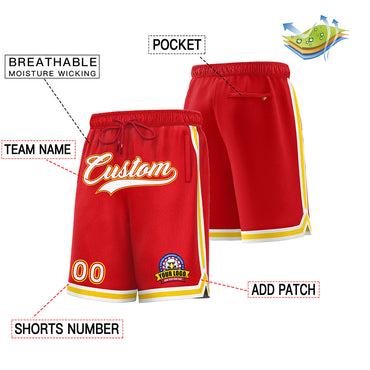 Custom Red White Basketball Shorts