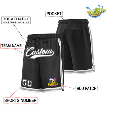 Custom Black White Basketball Shorts