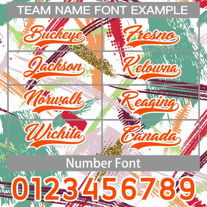 Custom White Orange Font Personalized Graffiti Pattern Shorts