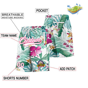 Custom White Pink Font Personalized Graffiti Pattern Shorts
