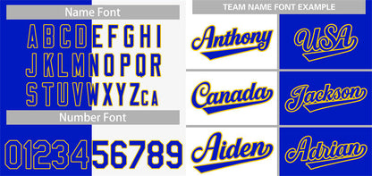 Custom Royal White-Gold Split Fashion Authentic Baseball Jersey