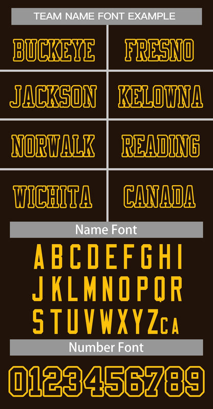 Custom Brown Black-GoldClassic Style Authentic Football Jersey