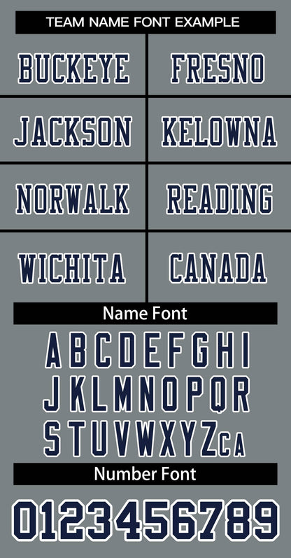 Custom Gray Navy-White Classic Style Authentic Football Jersey