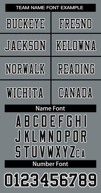 Custom Gray Black-White Classic Style Authentic Football Jersey