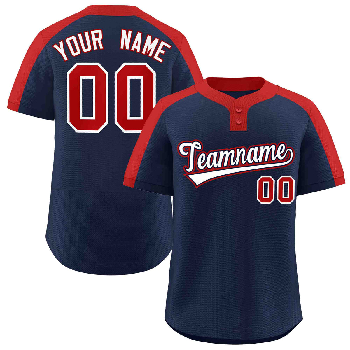 Custom Navy White-Navy Classic Style Authentic Two-Button Baseball Jersey