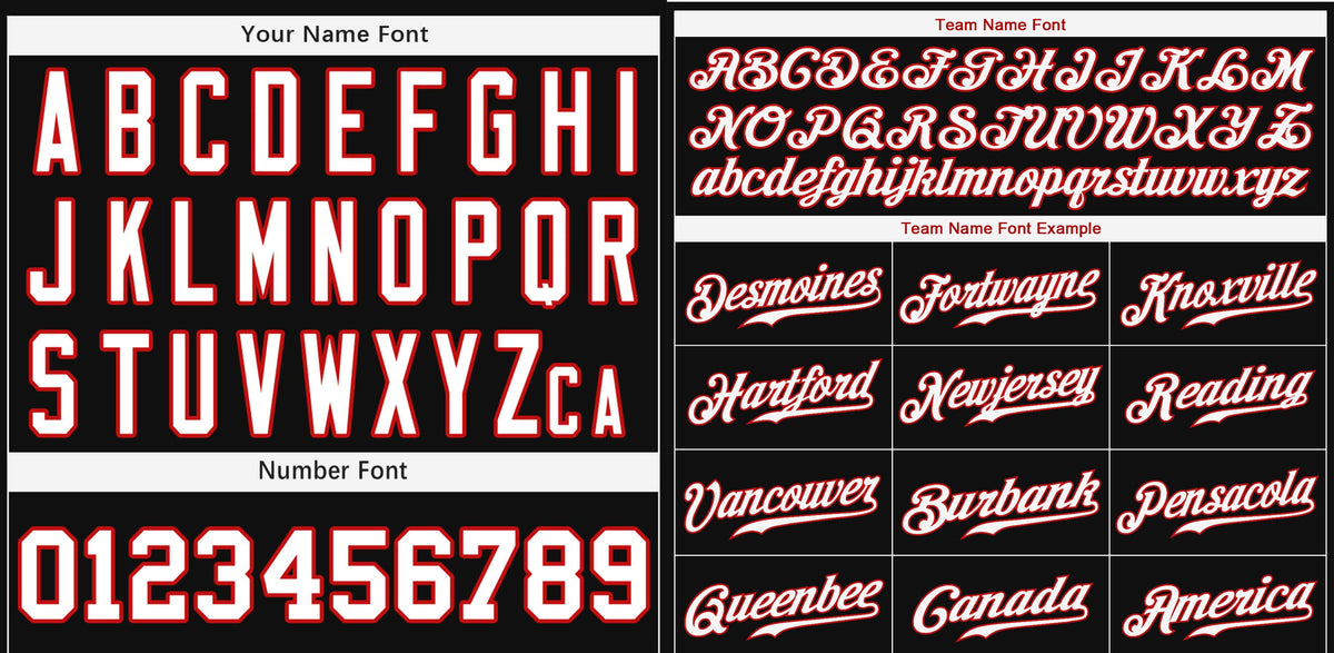 Custom Black White-Red Classic Style Authentic Baseball Jersey