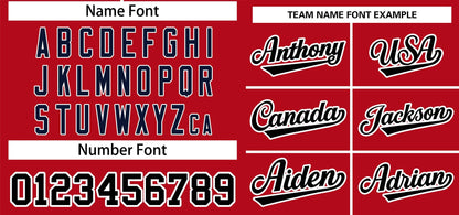 Custom Red Black-White Classic Style Outdoor Authentic Pullover Baseball Jersey