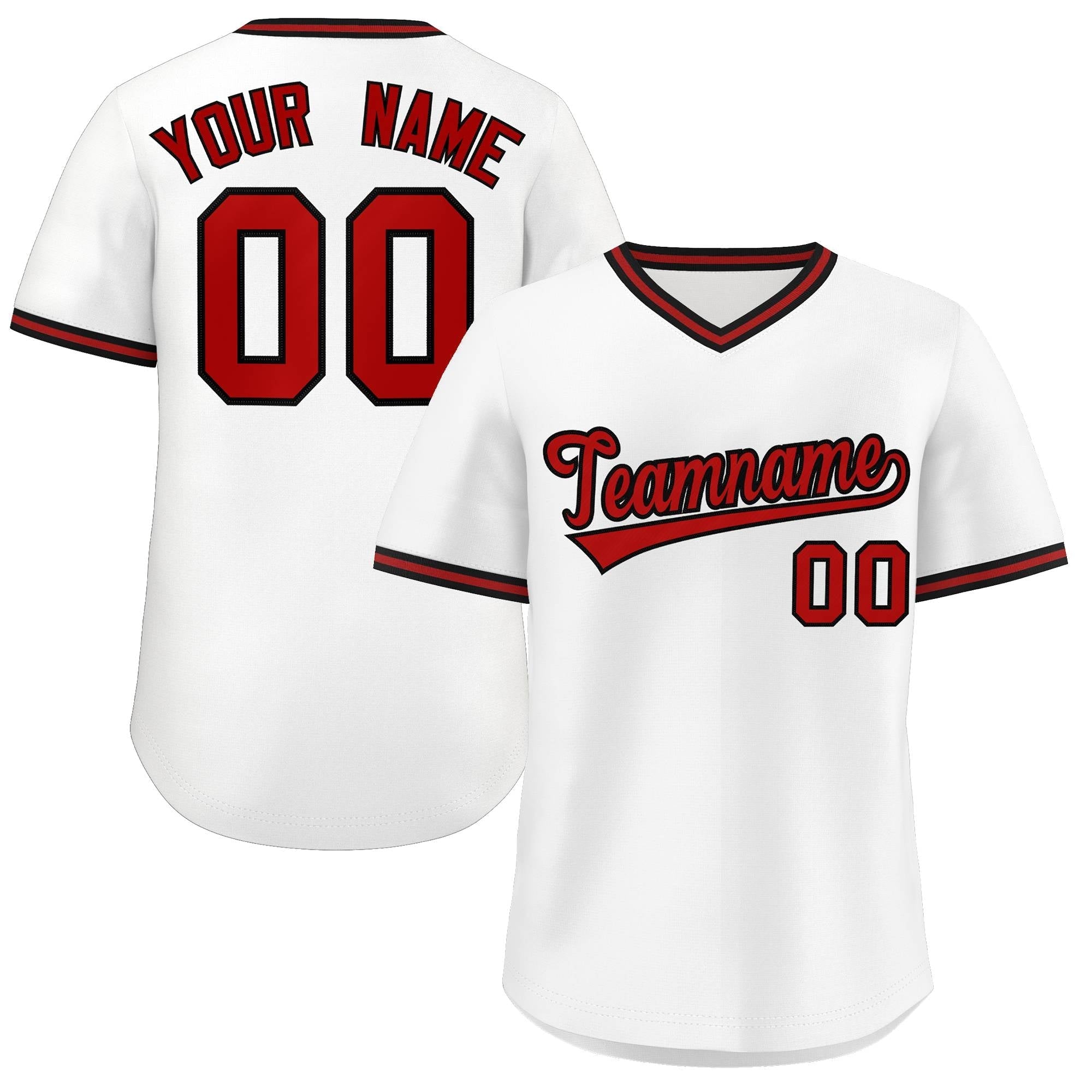 Custom White Black Classic Style Outdoor Authentic Pullover Baseball Jersey