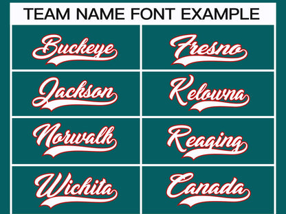 Custom Teal White-Red Classic Style Hockey Jersey