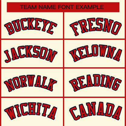 Custom Khaki Red-Navy Classic Style Hockey Jersey