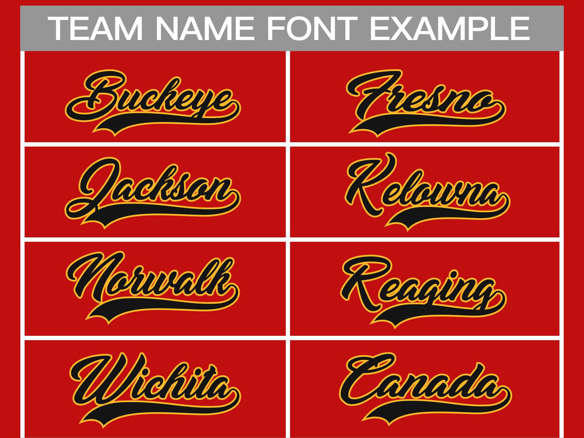 Custom Red Black-Gold Classic Style Hockey Jersey