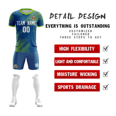Custom Navy White Casual Sport Soccer Sets Jersey