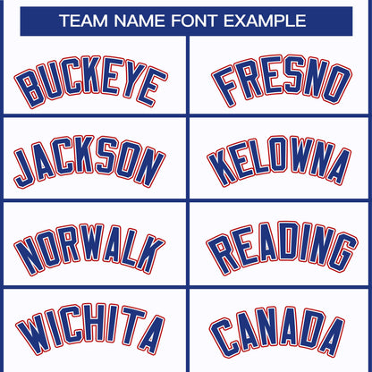 Custom White Royal White-Red Classic Style Hockey Jersey